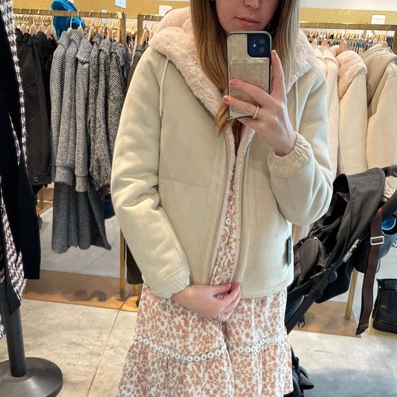 Maje Bayapo Reversible Faux Fur Jacket 